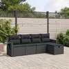 Image de vidaXL Salon de Jardin avec Coussins 5 pcs, Canapés de Terrasse, Ensemble de Meubles de Patio, Mobilier d'Extérieur, Noir 3263771