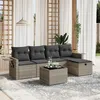 Image de Salon de jardin modulable Vidaxl resine tressee gris 6 pieces x 61.5 x 69