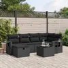 Image de vidaXL Salon de Jardin avec Coussins 7 pcs, Canapés de Terrasse, Ensemble de Meubles de Patio, Mobilier d'Extérieur, Noir 3263801