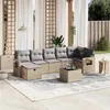 Image de Salon de jardin modulable Vidaxl rotin beige 8 pieces x 61.5 x 69