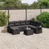 Image de vidaXL Salon de Jardin avec Coussins 8 pcs, Canapés de Terrasse, Ensemble de Meubles de Patio, Mobilier d'Extérieur, Noir 3263841