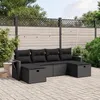 Image de Salon de jardin modulable vidaxl resine tressee 6 pieces 6 personnes 62 x 55 x 69 cm noir