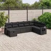 Image de vidaXL Salon de Jardin avec Coussins 8 pcs, Canapés de Terrasse, Ensemble de Meubles de Patio, Mobilier d'Extérieur, Noir 3263891