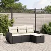 Image de vidaXL Salon de Jardin avec Coussins 4 pcs, Canapés de Terrasse, Ensemble de Meubles de Patio, Mobilier d'Extérieur, Noir 3264062