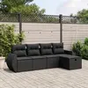 Image de vidaXL Salon de Jardin avec Coussins 5 pcs, Canapés de Terrasse, Ensemble de Meubles de Patio, Mobilier d'Extérieur, Noir 3264081
