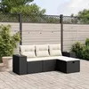 Image de vidaXL Salon de Jardin avec Coussins 4 pcs, Canapés de Terrasse, Ensemble de Meubles de Patio, Mobilier d'Extérieur, Noir 3264372