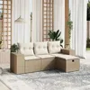 Image de Salon de jardin modulable vidaxl 4 pieces beige resine tressee 62 x 55 x 69 cm 4 personnes