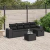 Image de vidaXL Salon de Jardin avec Coussins 6 pcs, Canapés de Terrasse, Ensemble de Meubles de Patio, Mobilier d'Extérieur, Noir 3264401