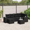 Image de vidaXL Salon de Jardin avec Coussins 7 pcs, Canapés de Terrasse, Ensemble de Meubles de Patio, Mobilier d'Extérieur, Noir 3264421