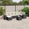 Image de vidaXL Salon de Jardin avec Coussins 8 pcs, Canapés de Terrasse, Ensemble de Meubles de Patio, Mobilier d'Extérieur, Noir 3264442