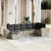 Image de Salon de jardin modulable VIDAXL rotin gris 7 pieces x 83 x 69 7 personnes