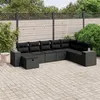 Image de vidaXL Salon de Jardin avec Coussins 8 pcs, Canapés de Terrasse, Ensemble de Meubles de Patio, Mobilier d'Extérieur, Noir 3264511