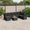 Image de Resine tressee Vidaxl 9 pieces salon de jardin modulable 8 personnes noir