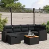 Image de vidaXL Salon de Jardin avec Coussins 7 pcs, Canapés de Terrasse, Ensemble de Meubles de Patio, Mobilier d'Extérieur, Noir 3264835