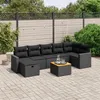 Image de vidaXL Salon de Jardin avec Coussins 8 pcs, Canapés de Terrasse, Ensemble de Meubles de Patio, Mobilier d'Extérieur, Noir 3264842