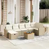 Image de Salon de jardin modulable vidaxl beige 7 personnes 8 pieces 62 x 62 x 69 cm resine
