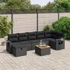 Image de vidaXL Salon de Jardin avec Coussins 8 pcs, Canapés de Terrasse, Ensemble de Meubles de Patio, Mobilier d'Extérieur, Noir 3264954