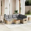 Image de Vidaxl Salon de jardin modulable - Lot de 8 pièces - Résine - Beige - 7 personnes