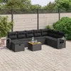 Image de vidaXL Salon de Jardin avec Coussins 9 pcs, Canapés de Terrasse, Ensemble de Meubles de Patio, Mobilier d'Extérieur, Noir 3264982