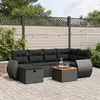 Image de vidaXL Salon de Jardin avec Coussins 7 pcs, Canapés de Terrasse, Ensemble de Meubles de Patio, Mobilier d'Extérieur, Noir 3265059