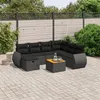 Image de vidaXL Salon de Jardin avec Coussins 8 pcs, Canapés de Terrasse, Ensemble de Meubles de Patio, Mobilier d'Extérieur, Noir 3265073