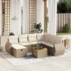 Image de Salon de jardin modulable Vidaxl resine tressee 8 pieces 7 personnes 62.0 x 62 x 69 cm beige
