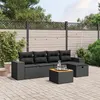 Image de vidaXL Salon de Jardin avec Coussins 6 pcs, Canapés de Terrasse, Ensemble de Meubles de Patio, Mobilier d'Extérieur, Noir 3265164