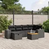 Image de vidaXL Salon de Jardin avec Coussins 7 pcs, Canapés de Terrasse, Ensemble de Meubles de Patio, Mobilier d'Extérieur, Noir 3265171