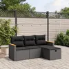 Image de vidaXL Salon de Jardin avec Coussins 4 pcs, Canapés de Terrasse, Ensemble de Meubles de Patio, Mobilier d'Extérieur, Noir 3265269