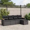 Image de vidaXL Salon de Jardin avec Coussins 5 pcs, Canapés de Terrasse, Ensemble de Meubles de Patio, Mobilier d'Extérieur, Noir 3265283