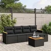 Image de vidaXL Salon de Jardin avec Coussins 6 pcs, Canapés de Terrasse, Ensemble de Meubles de Patio, Mobilier d'Extérieur, Noir 3265290