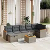 Image de Vidaxl Salon de jardin modulaire 8 pièces - Résine tressée gris 7 personnes 62 x 62 x 69 cm