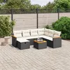 Image de vidaXL Salon de Jardin avec Coussins 8 pcs, Canapés de Terrasse, Ensemble de Meubles de Patio, Mobilier d'Extérieur, Noir 3265333