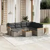 Image de Salon de jardin modulable VIDAXL rotin gris 8 pieces x 61.5 x 69 7 personnes