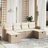Image de Vidaxl Salon de jardin modulable - Lot de 6 pièces - Résine tressée Beige 6 personnes