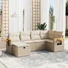 Image de VIDAXL Salon de jardin modulable - Lot de 6 pièces - Rotin beige