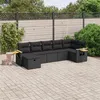 Image de vidaXL Salon de Jardin avec Coussins 7 pcs, Canapés de Terrasse, Ensemble de Meubles de Patio, Mobilier d'Extérieur, Noir 3265528