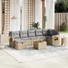 Image de Salon de jardin modulable vidaxl resine tressee beige 7 personnes 62 x 62 x 69 cm 8 pieces