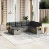 Image de Salon de jardin modulable vidaxl 7 pieces gris 7 personnes 62 x 62 x 69 cm resine tressee