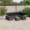 Image de vidaXL Salon de Jardin avec Coussins 8 pcs, Canapés de Terrasse, Ensemble de Meubles de Patio, Mobilier d'Extérieur, Noir 3265549