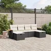 Image de vidaXL Salon de Jardin avec Coussins 6 pcs, Canapés de Terrasse, Ensemble de Meubles de Patio, Mobilier d'Extérieur, Noir 3265557