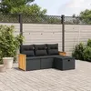 Image de vidaXL Salon de Jardin avec Coussins 4 pcs, Canapés de Terrasse, Ensemble de Meubles de Patio, Mobilier d'Extérieur, Noir 3265703