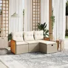 Image de Salon de jardin modulable vidaxl resine tressee beige 4 personnes 62 x 55 x 69 cm 4 pieces