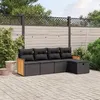 Image de vidaXL Salon de Jardin avec Coussins 5 pcs, Canapés de Terrasse, Ensemble de Meubles de Patio, Mobilier d'Extérieur, Noir 3265717