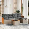 Image de Salon de jardin modulable Vidaxl rotin gris 6 pieces x 59 x 69 5 personnes