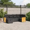Image de vidaXL Salon de Jardin avec Coussins 6 pcs, Canapés de Terrasse, Ensemble de Meubles de Patio, Mobilier d'Extérieur, Noir 3265731