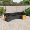 Image de vidaXL Salon de Jardin avec Coussins 7 pcs, Canapés de Terrasse, Ensemble de Meubles de Patio, Mobilier d'Extérieur, Noir 3265745