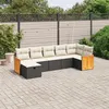 Image de vidaXL Salon de Jardin avec Coussins 7 pcs, Canapés de Terrasse, Ensemble de Meubles de Patio, Mobilier d'Extérieur, Noir 3265746
