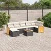 Image de vidaXL Salon de jardin 8 pcs avec coussins noir résine tressée 3265753