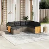 Image de Salon de jardin modulable vidaxl resine tressee 7 personnes gris 62 x 62 x 69 cm 7 pieces